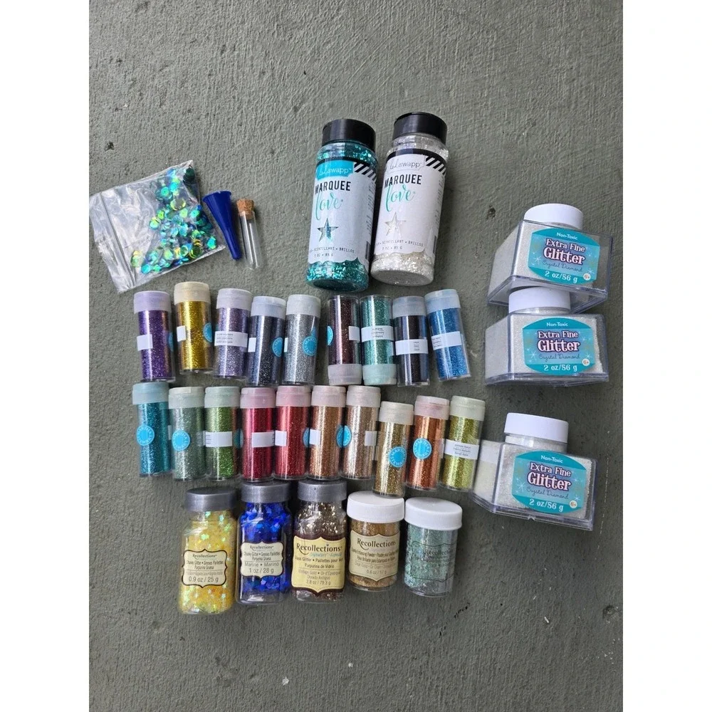 Martha Stewart Heidi Swapp Recollections Glitter Embossing Craft Lot 30pc E3